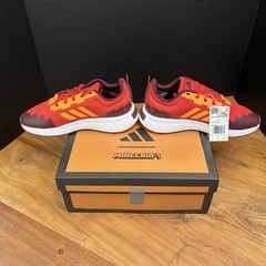 Adidas Minecraft Shoes Cloudfoam Athletic Pixelated Running Youth 5 Maroon Red