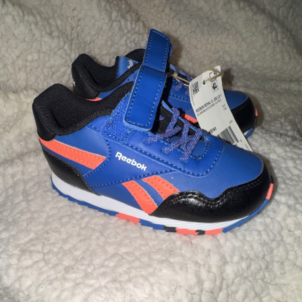 Reebok Royal CL Jog 3.0 1 Blue Black Orange Sneaker Unisex Kids size 7