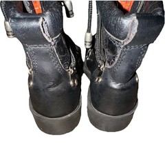 Harley Davidson Brake Light Boots Kids Double Zipper Black Chunky Youth Sz 10