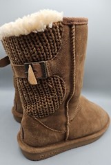 BEARPAW Youth Stella Snow Ankle Boots Brown Suede US SIZE 5 EU 35 Wool Liner
