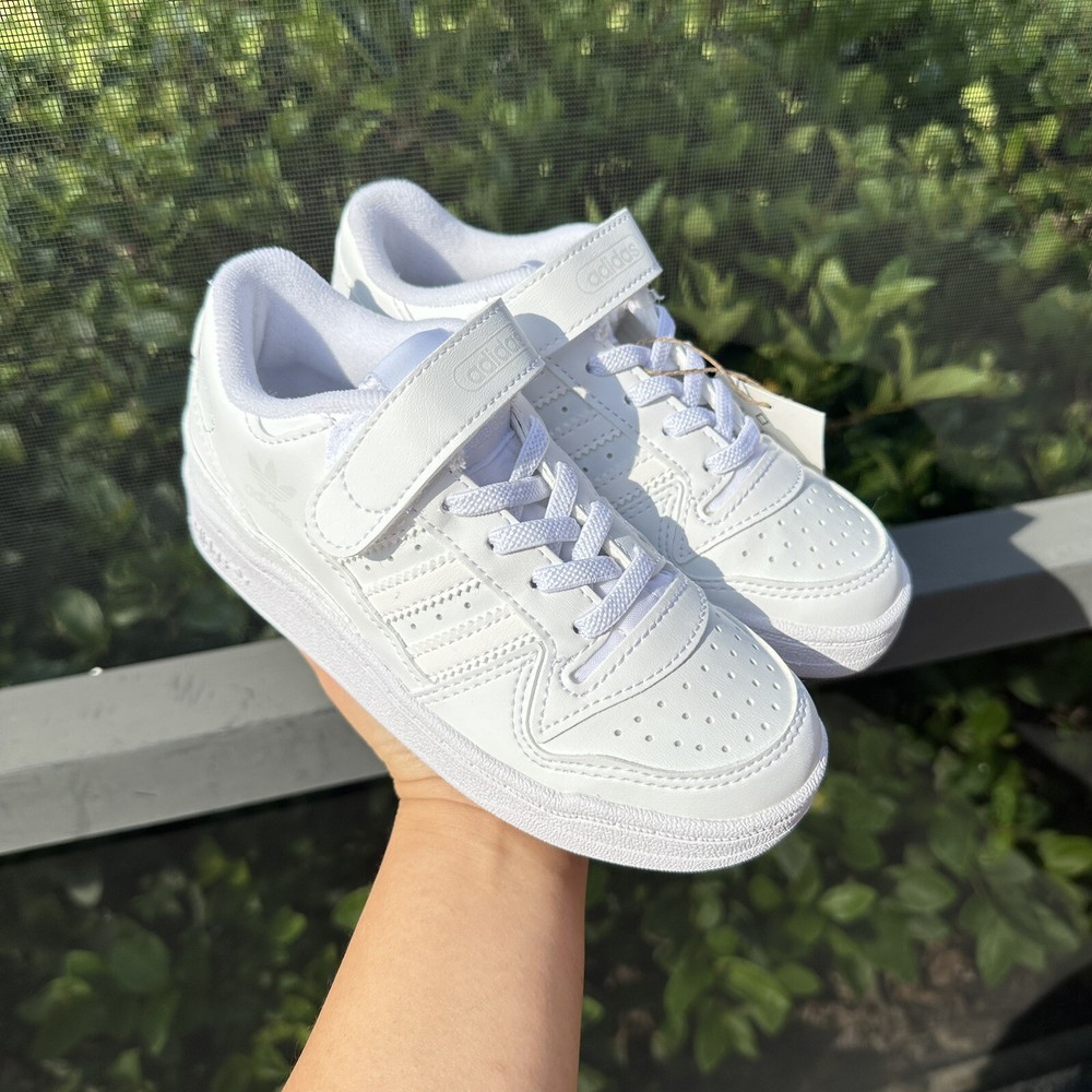 Adidas Forum Low J Triple White Kid’s Athletic Shoes FY7981