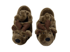 Unisex Toddler Reindeer Slingback Slippers Size 10 Christmas Holiday Deer Xmas
