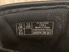 Dr. Martens 1460J Black Patent Leather Lace Up Side Zip Ankle Boots Youth (13)
