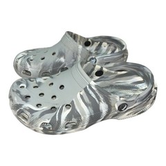 Crocs Classic 6 Marbled Clogs Grey/White Swirl Unisex Slip On Comfort Shoes