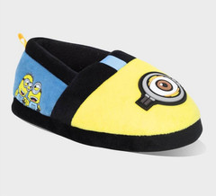 NEW Minions Plush Cartoon Scuff Slippers Toddler Sz L 9/10 yellow hard soles