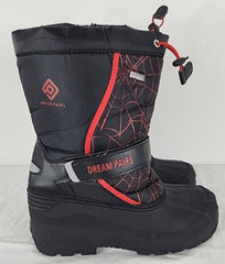 Dream Pairs Kamick Big Kid Mid Calf Black/Red Snow Mud Boots Size 6, Waterproof