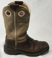 Ariat Workhog Brown Stitched Leather Square Toe Boot 10008644 – Youth Size 1