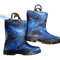 Josmo Black/blue Kids Size 11 Rain Boots New Lightning