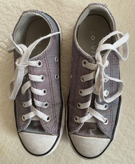 Converse All Star Low Purple Glitter Corduroy Sneakers JR SZ Girls US 1 665100F