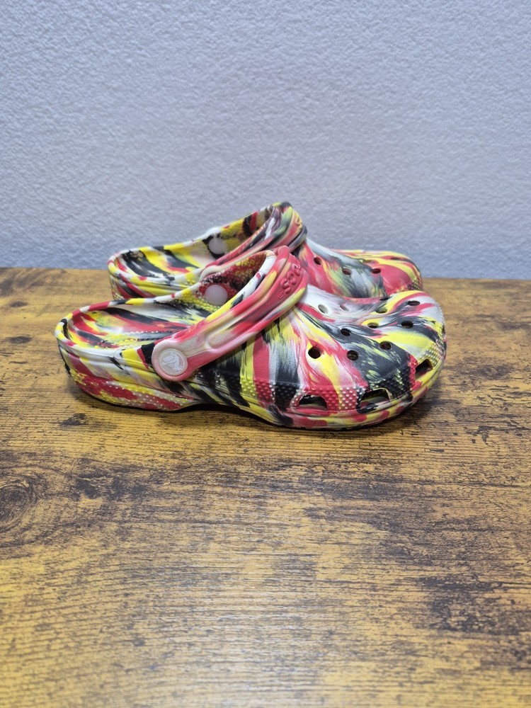 Crocs Classic Glow In The Dark Marbled Clog Unisex Kids Multicolor Size J4