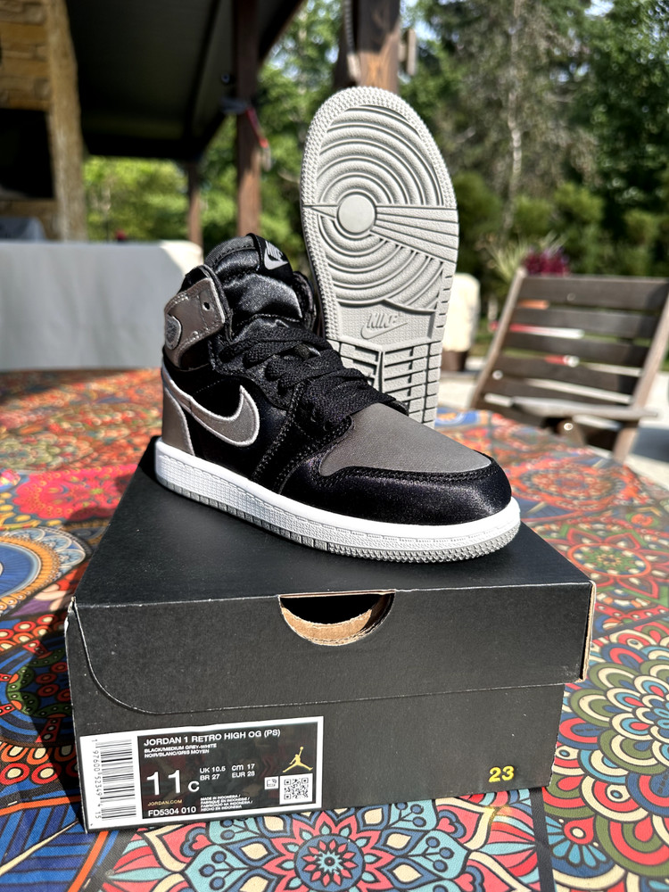 Nike Air Jordan 1 Retro High OG (PS) Satin Shadow – Size 11C – (NIB) FD5304 010