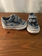 VANS Shark Print Slip Ons With Straps (no laces) Size 4