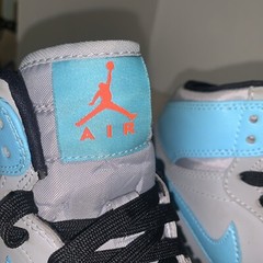 Air Jordan 1 Retro High GS Tide Pool GS 332148-027 Youth Size 5.5 Blue/Gray