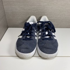 Adidas Gazelle Kids US 1 Shoes Blue White Suede Lace Up Athletic Sneakers G21963