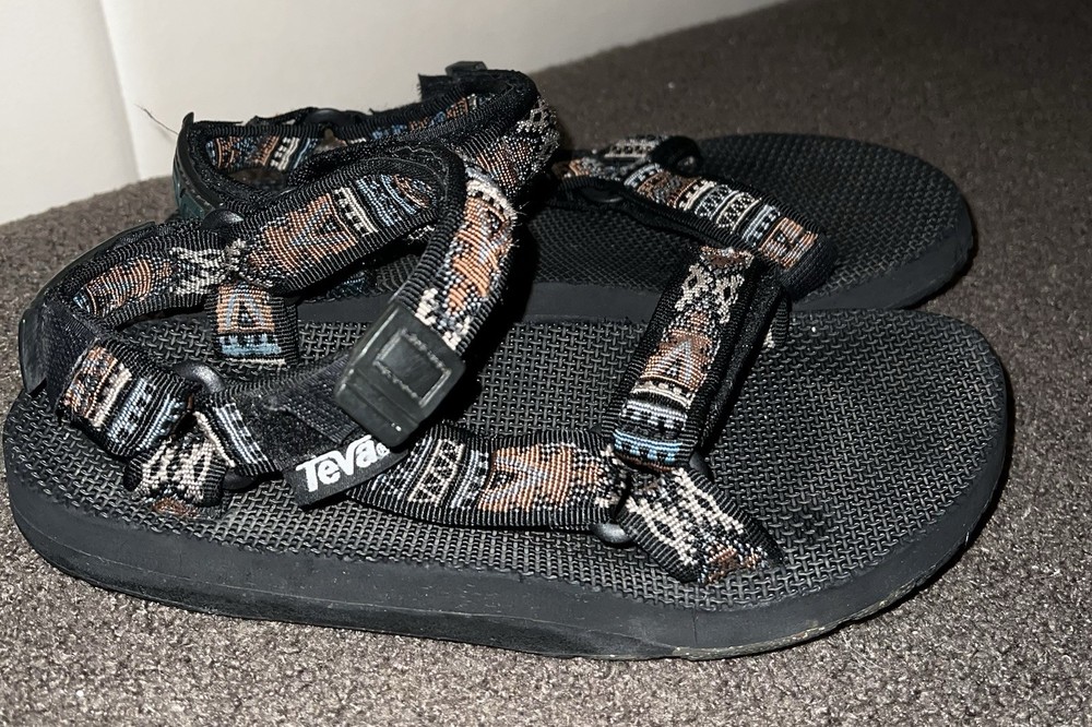 Teva Unisex Strappy Tribal Sandals Black Brown Blue Adjustable Strap