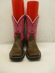 Durango Kids 8 in Brown and Pink Cowboy Boots Size 1 M Style BT217