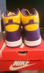 Nike Dunk High Lakers Retro Deadstock Gs Size 6y 7.5 Woman New With Box