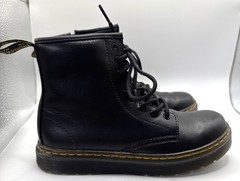 Dr. Doc Martens Zavala J Combat Boots Kids Black Leather Unisex US Size 3