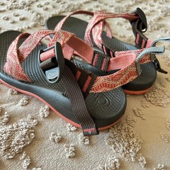 Chaco Adjustable Strap Sandals Big Kids Z/1 Size 4 Orange Boho Embroidered Look