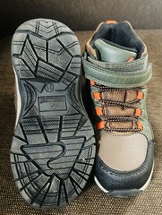 Ozark Trail Peak Kids Hiking Boots Green Brown Orange, Size 11 Hook & Loop