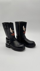 HARLEY DAVIDSON Black Riding/Motorcycle Boots Embroidered Logo Toddler Size 11