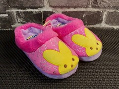 NEW- Peeps Bunny Slippers Youth 9/10 Pink Plush Easter Cozy House Shoes (NWT)