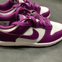 Nike Dunk Low Purple and White Sneakers Youth Size 2Y