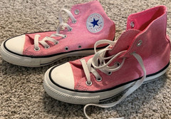 Converse Chuck Taylor All Star Hi Pink Canvas High Top Sneaker Kids US 3
