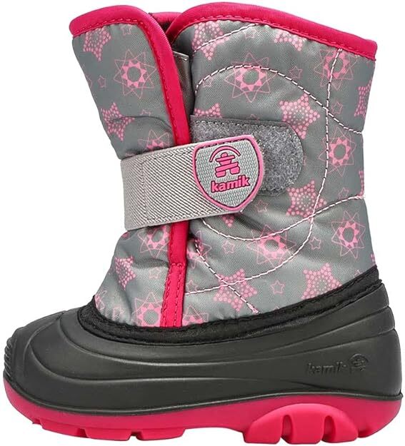 Kamik Toddlers‘ Snowbug4 Winter Boots Grey /Fuchsia NK9500S-GFS f