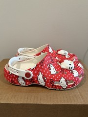 Crocs Classic Clog Hello Kitty Red/White Unisex Kids US 6 Rubber Logo
