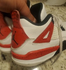 Jordan 4 Retro (PS) White/Fire Red/Black BQ7669-161 US Youth Size 2Y