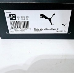 Puma Clyde Mid Black Fives Junior Size 4