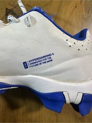 Nike Hyperdiamond 4 Youth Baseball Softball Cleats White Blue Size 6Y
