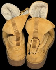 Boots Timberland Jayne Waterproof Teddy Fleece Fold Down Size 7 Youth Leather