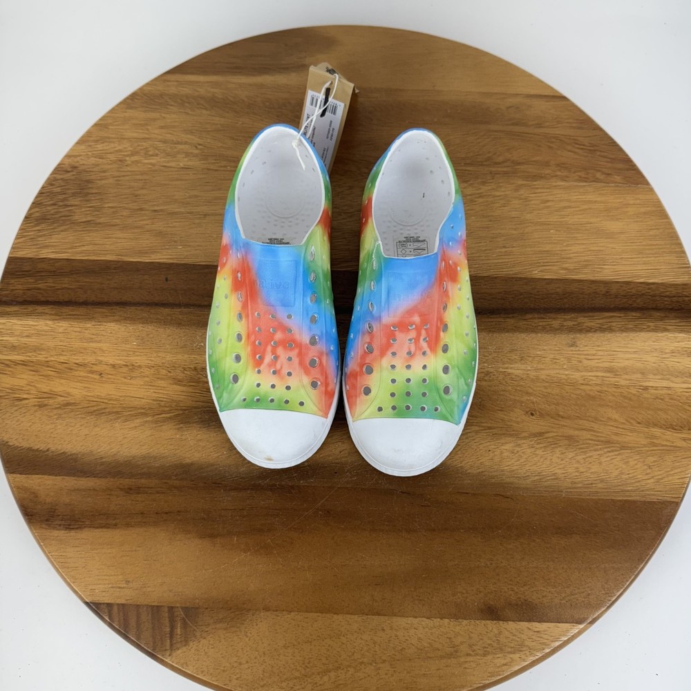 Little Kids Native Jefferson Tie-Dye Slip On Rubber Cap Toe Sneakers Size 12 C