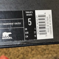 SOREL Toddler Snow Commander Waterproof Insulated Boots Size 5 Stone Green