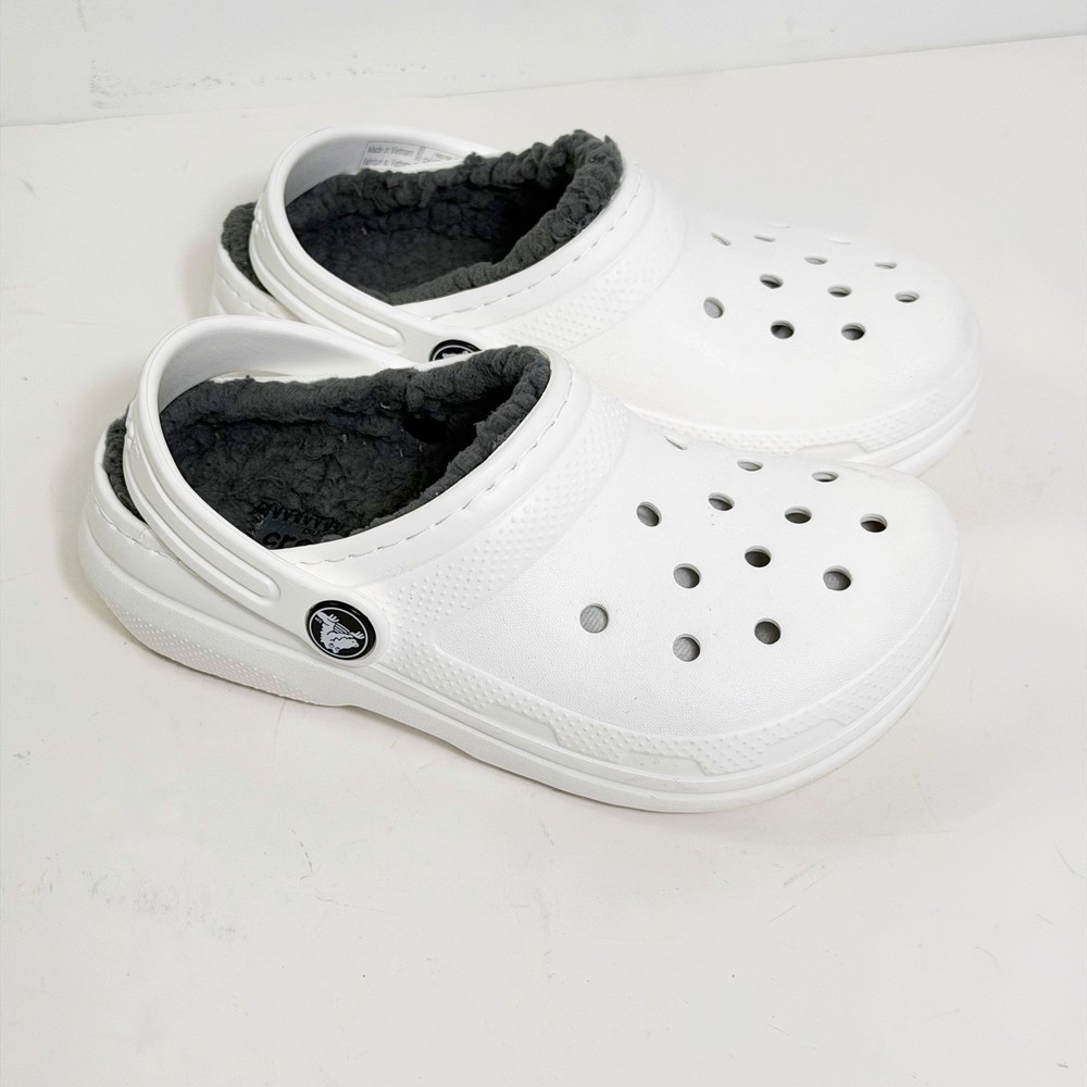 Crocs Classic Lined Clogs White Youth Kids C12