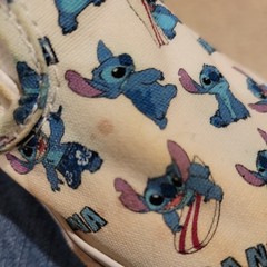 Vans x Disney Customs Lilo & Stitch Kids Sz 3 Slip Ons Shoes Limited Edition