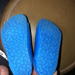 Birkenstock Kids Size 24 Blue Two Straps With Heel Strap