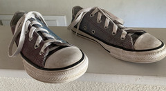 Converse All Star Low Purple Glitter Corduroy Sneakers JR SZ Girls US 1 665100F