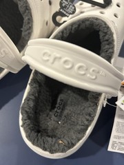 Crocs Classic Gray Lined Clog – White Grey Brand New Kids/ Men Size 6 203591-10M