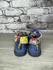 DR MARTENS BLUE CANVAS Clover Fold Down BOOTS YOUTH AIR WALK Boys 5M US/20EU
