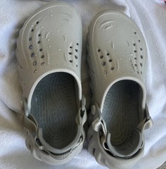Crocs Echo Clog Atmosphere Light Gray Kids J3 Youth 3 Lightweight Comfort Slide