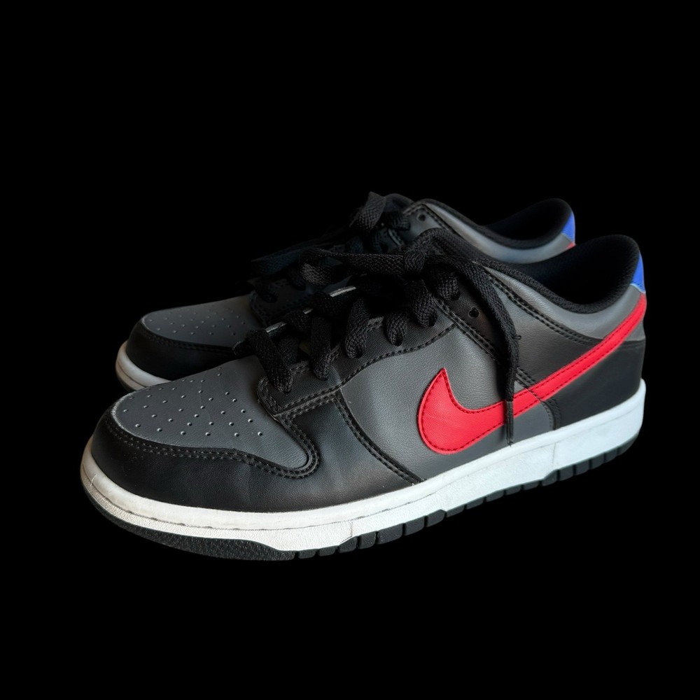 Nike GS Dunk Low Size 6.5Y Black/Blue/Red-White UNIVERSITY (FV0373-001)