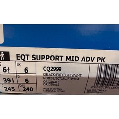 Adidas EQT Support Mid ADV PK Black Yellow White Kids Sneakers Shoes