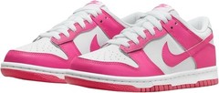 Big Kid’s Nike Dunk Low White/Laser Fuchsia (FB9109 102)