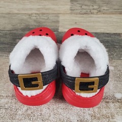 Crocs Classic Lined Clogs Sandals Sz 8 C8 Red Round Toe Slip-On Christmas