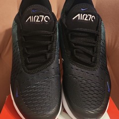 Nike Air Max 270 (GS) Black/White/Green Mesh Low Top Unisex Kids Sneaker US 5.5Y