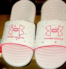 Under Armour Youth Authentic Slide Sandals Water Friendly Comfort Zone 4Y Pink.
