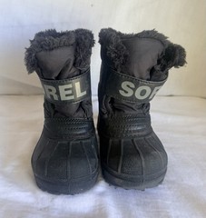 Sorel Commander Winter Snow Boots Toddler Size 6 NV1877-010 Black Lined